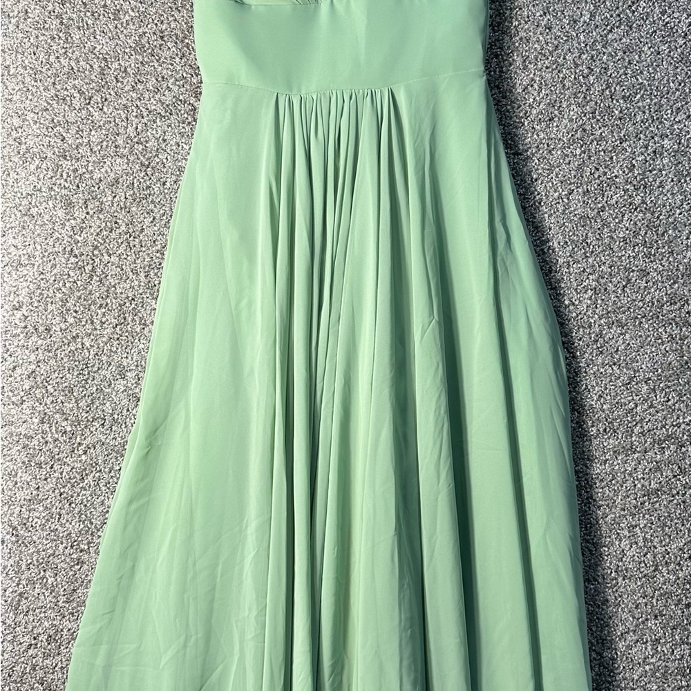 NWOT V-Neck Chiffon Long Bridesmaid Dress SZ 10 - Picture 4 of 5